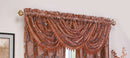 4 of 4:Milawi Jacquard Sheer Rod Pocket Panel And Valance Treatments, Persimmon 